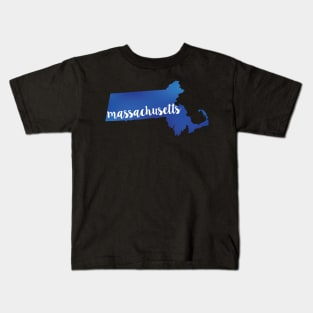 Massachusetts State blue vector Kids T-Shirt